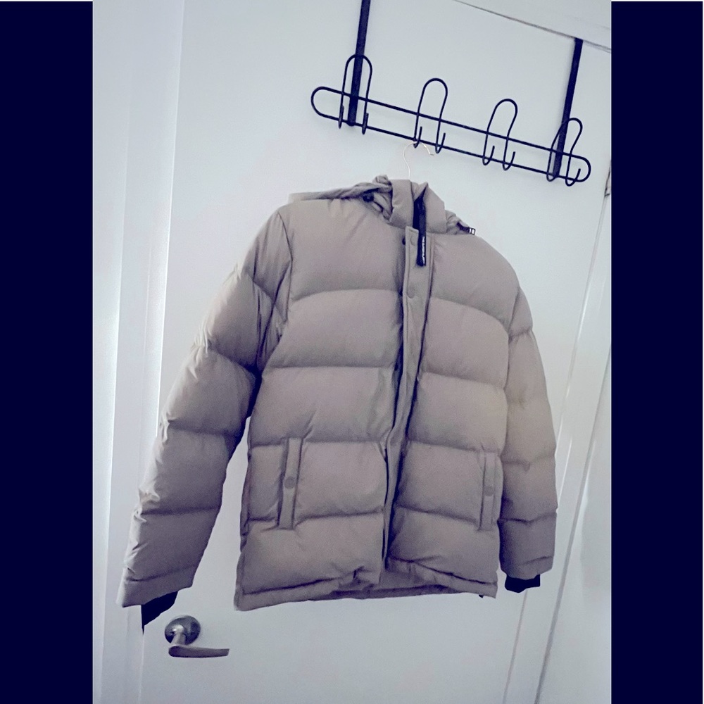 Aritzia Taupe Super Puffer Jacket